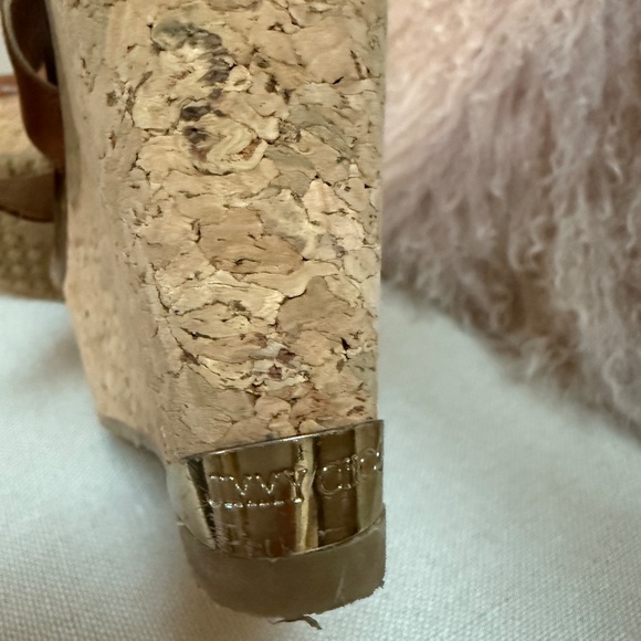 Jimmy Choo Portia Wedge Cork Leather Platform Sandal 37 6.5 7 - Picture 6 of 9